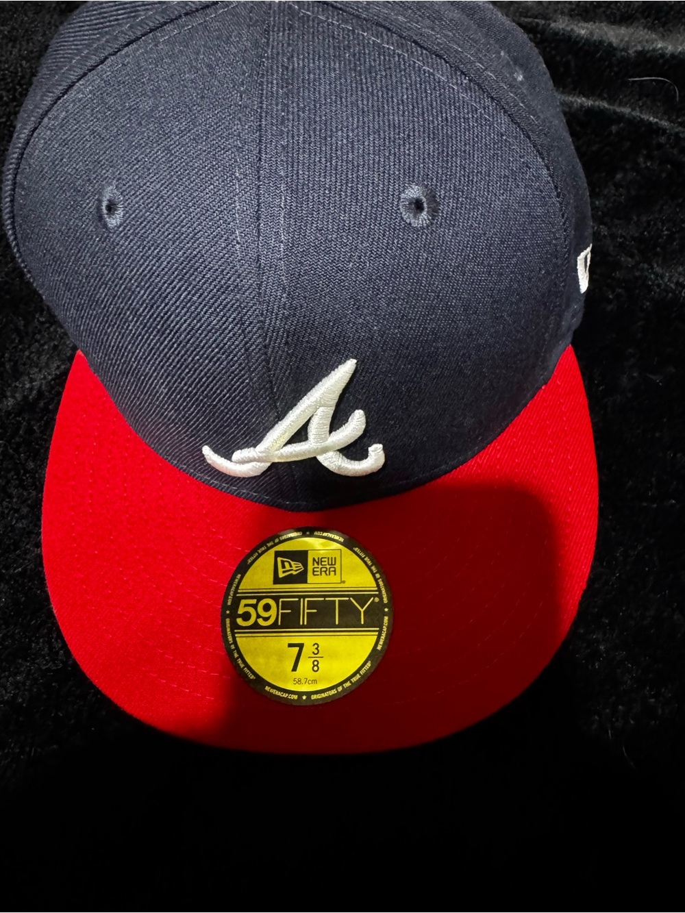 New Era Navy and Red Atlanta 59FIFTY Fitted Cap with White 'A'
